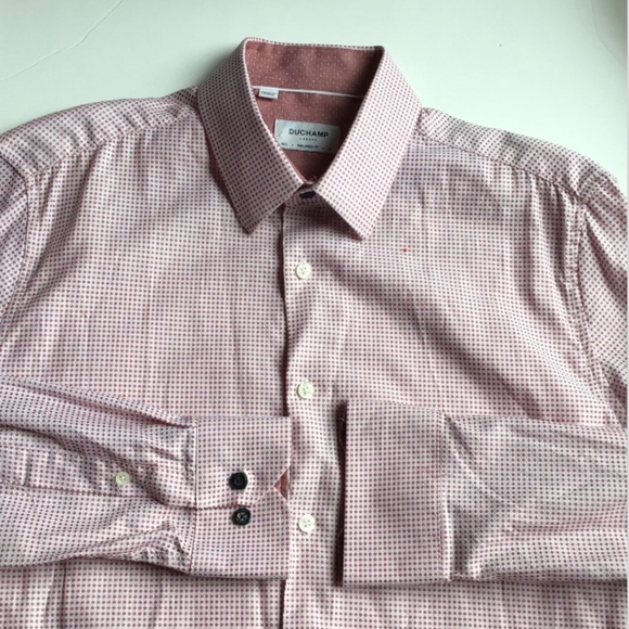 DUCHAMP London tailored fit light burgundy  colour cotton shirt Sz 16 / 40 - Picture 4 of 13